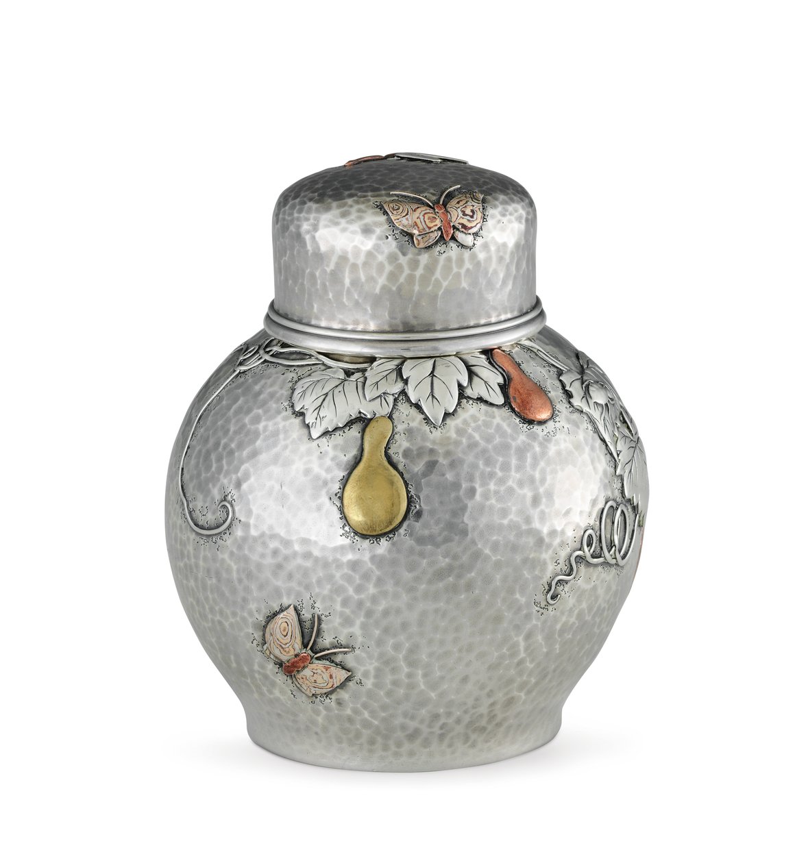 Tecaddie, ca 1880 (silver & blandad metall) (se även 703373) av Tiffany and Company