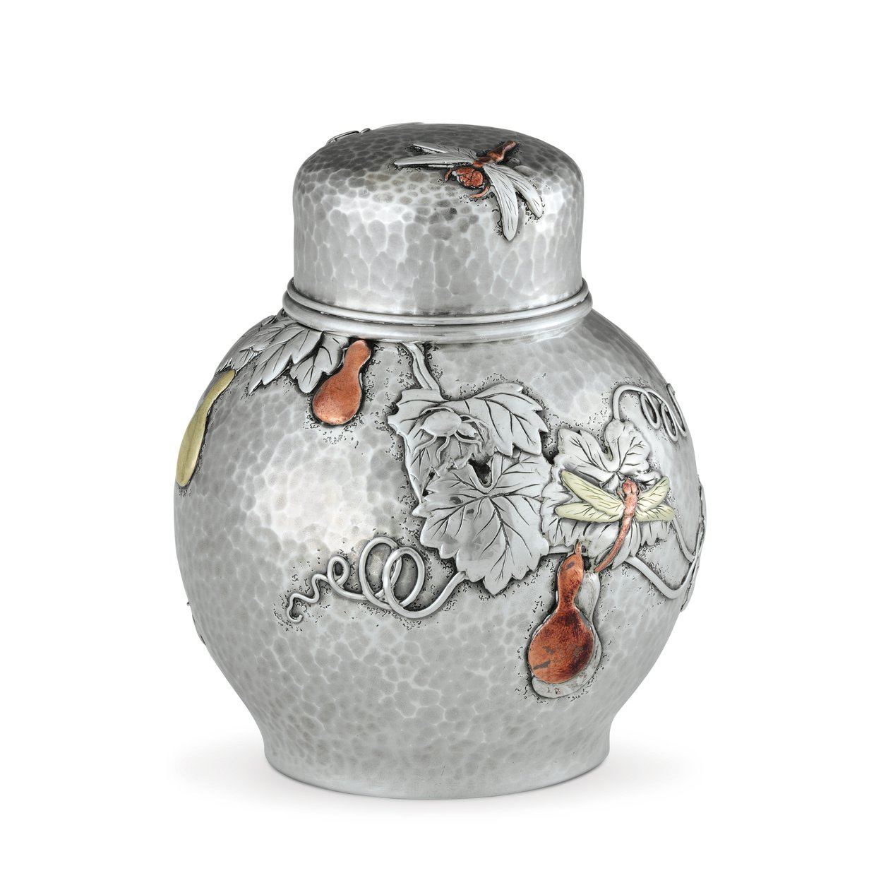 Tea caddie, ca 1880 (silver & blandad metall) (se även 703374) av Tiffany and Company