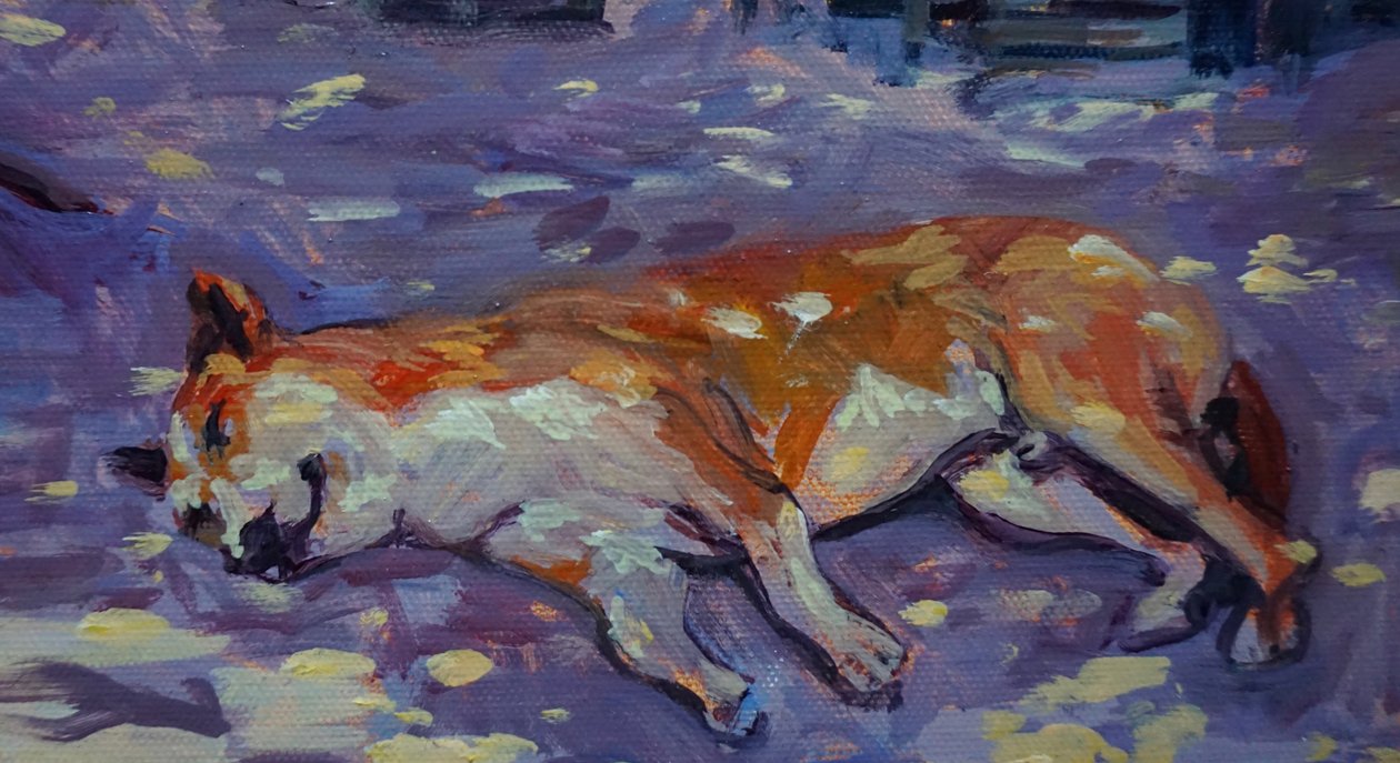Sleeping Dog 2021 (olja) av Tilly Willis