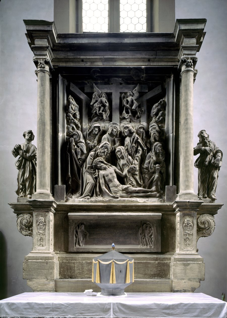 Altartavla föreställande Kristi klagosång, ca 1526 av Tilman Riemenschneider