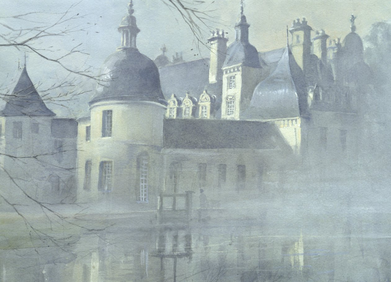 Chateau Tanlay, Tonnere, Bourgogne (wc på papper) av Tim Scott Bolton