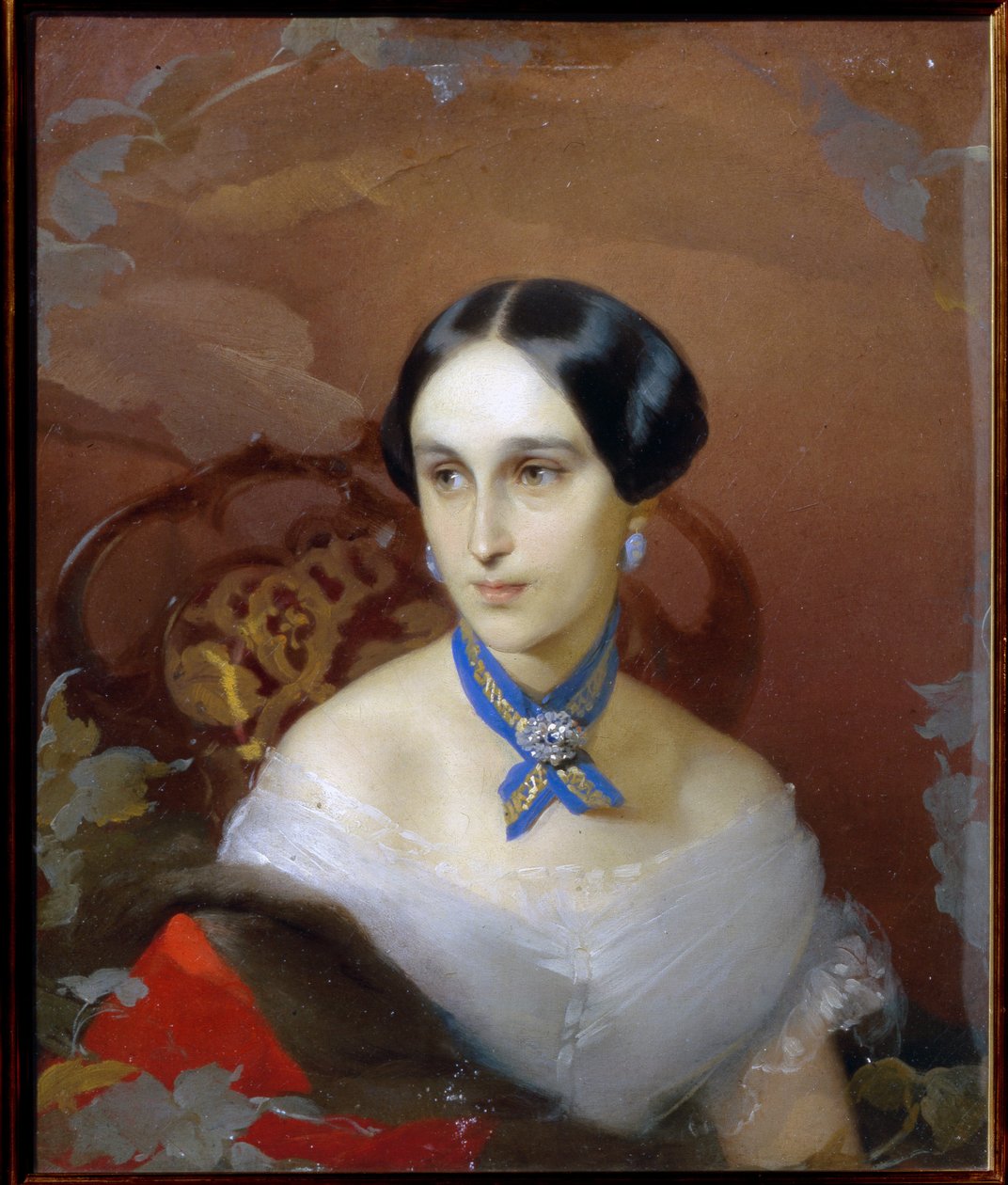 Porträtt av Natalia Pushkina Lanskaya (Natalia Nikolayevna Gontcharova av Timofei Andreyevich Neff