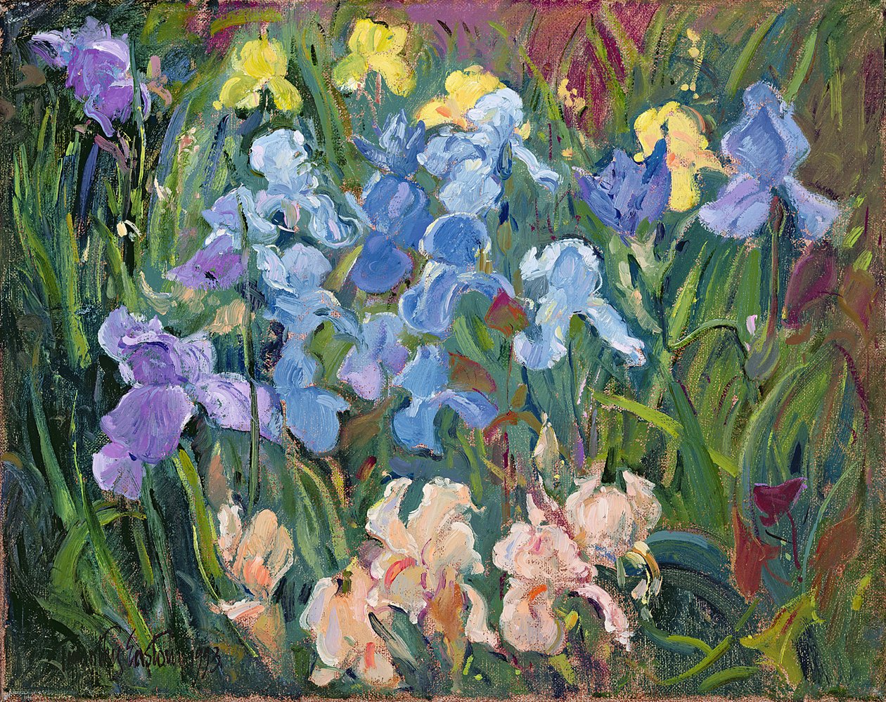 Iris: Rosa, blå och guld, 1993 av Timothy Easton