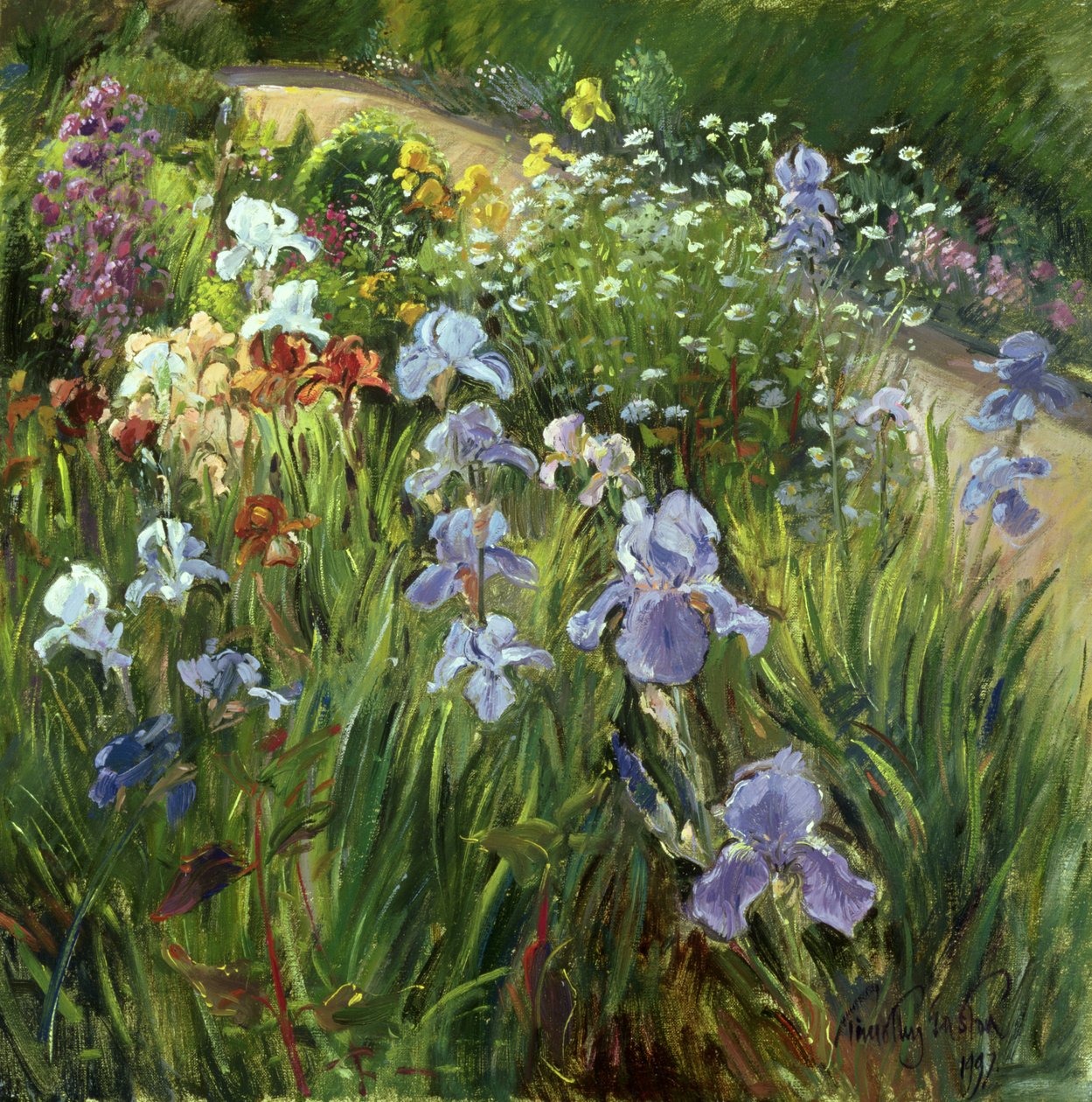 Iris och prästkragar, 1997 av Timothy Easton