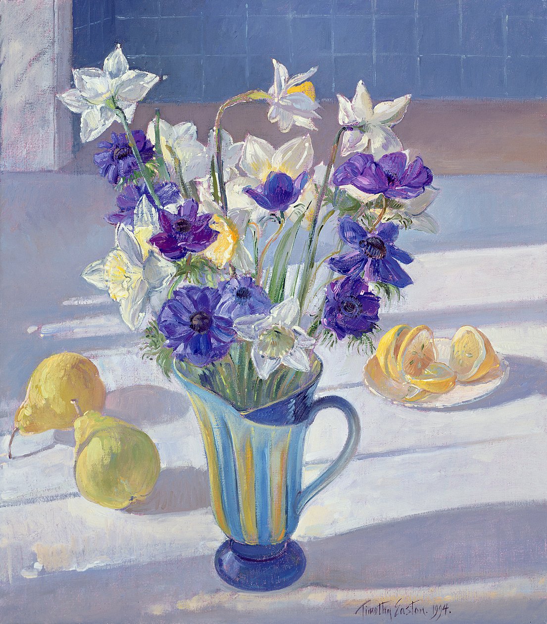 Vårblommor och citroner, 1994 av Timothy Easton