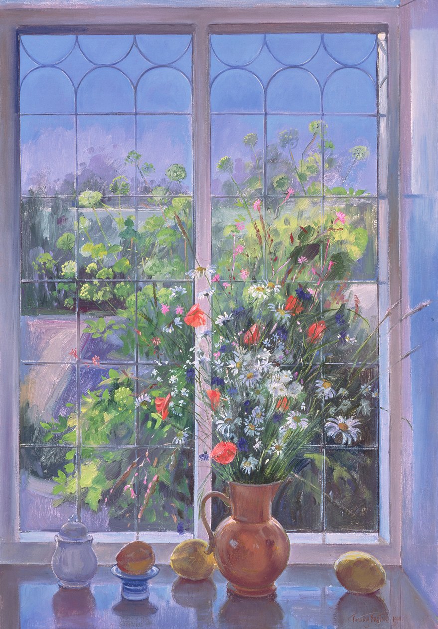 Sommarblommor i skymningen, 1990 av Timothy Easton
