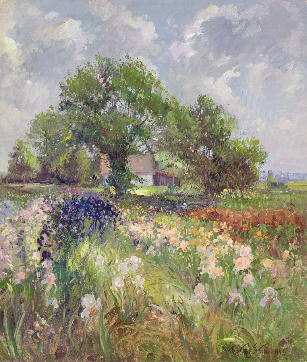 White Barn och Iris Field, 1992 av Timothy Easton