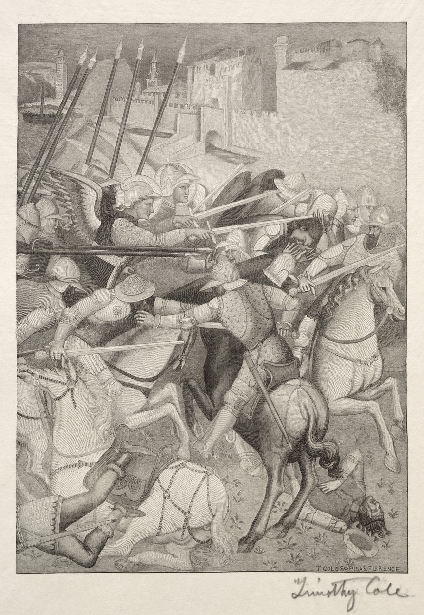 Gamla italienska mästare: Slaget vid St. Efesos mot hedningarna på Sardinien, 1888-1892. av Timothy Cole