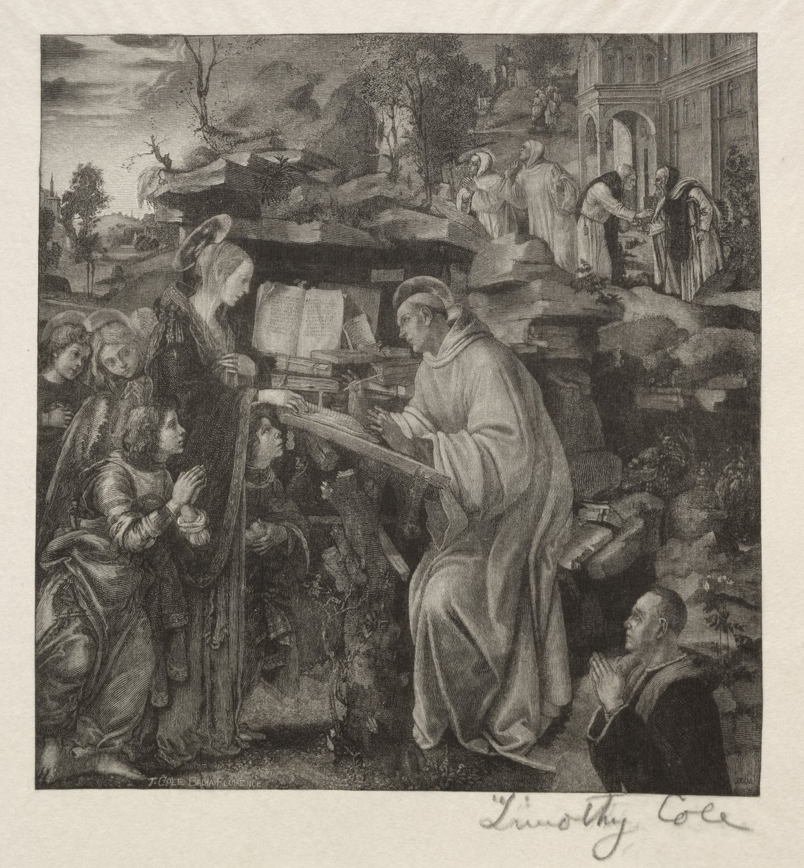 Gamla italienska mästare: Madonna framträder för St. Bernard, 1888-1892. av Timothy Cole