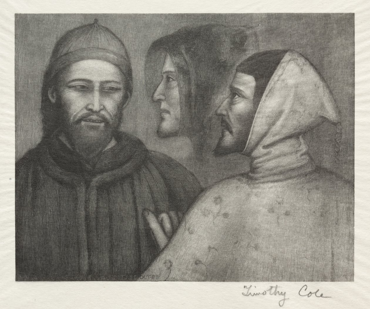 Gamla italienska mästare: tre huvuden, 1885. av Timothy Cole