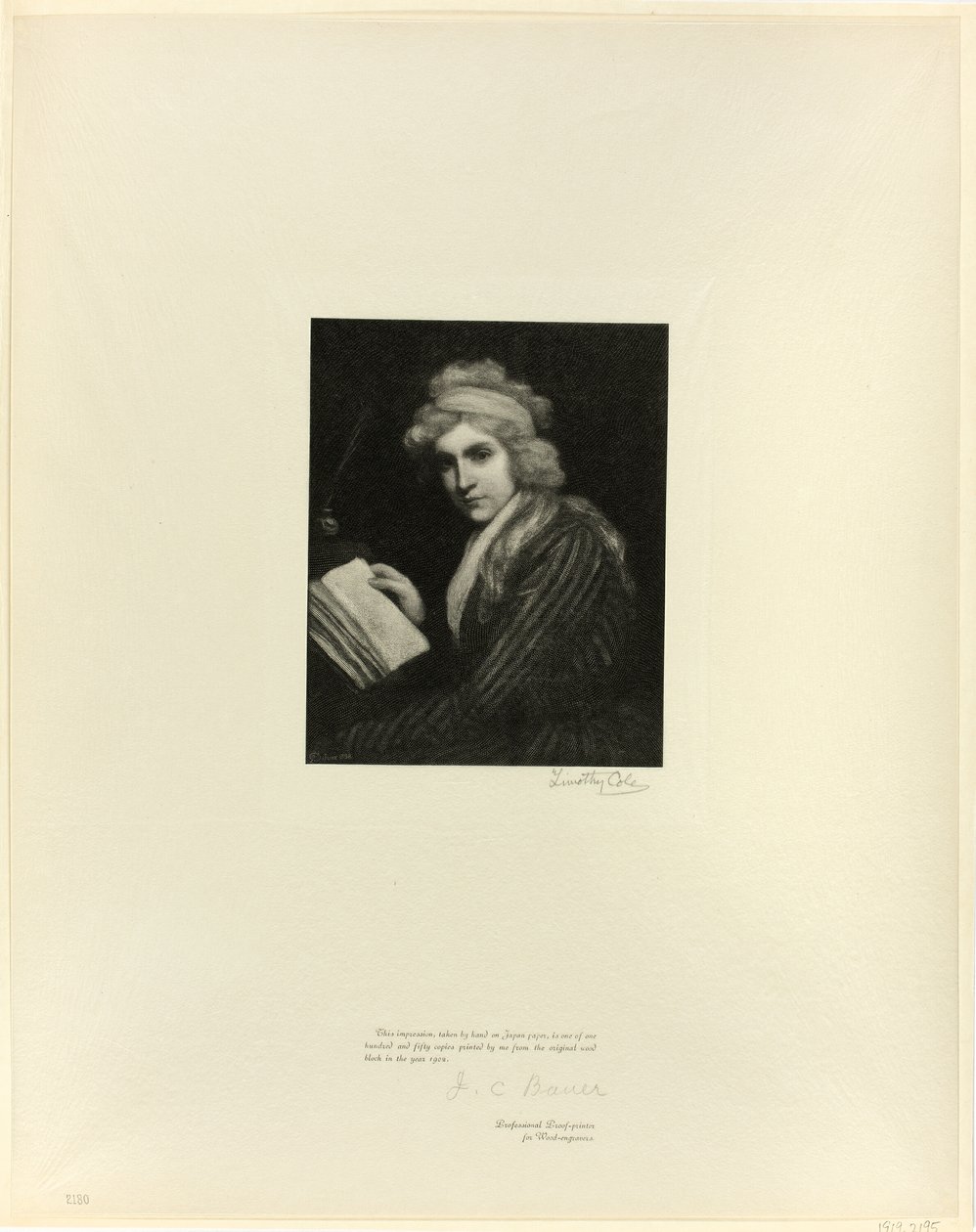 Porträtt av Mary Wollstonecraft, från Old English Masters av Timothy Cole