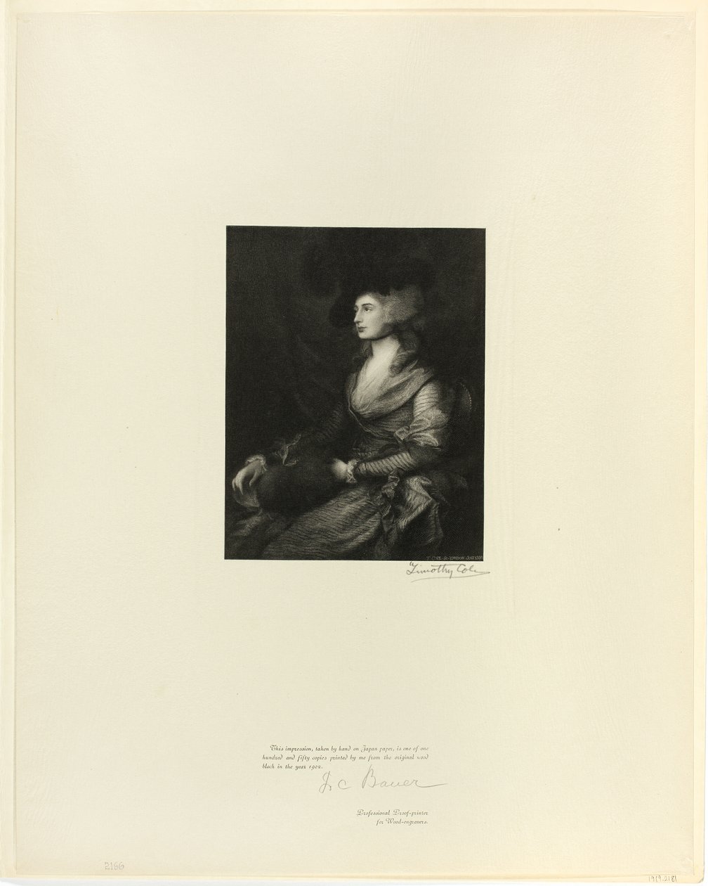 Porträtt av Mrs Siddons, från Old English Masters av Timothy Cole