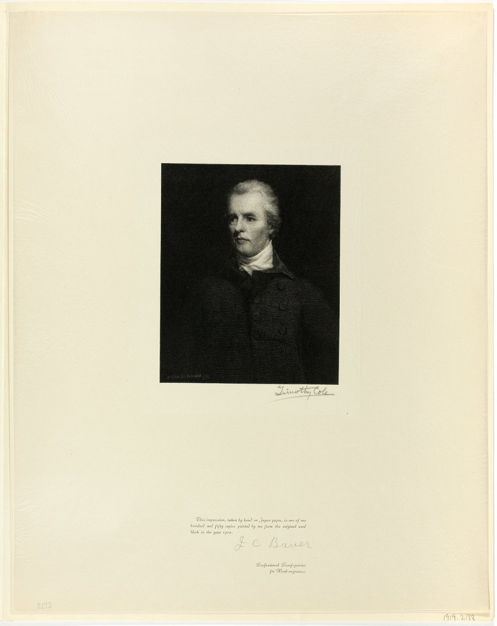Höger ärade William Pitt, från Old English Masters av Timothy Cole