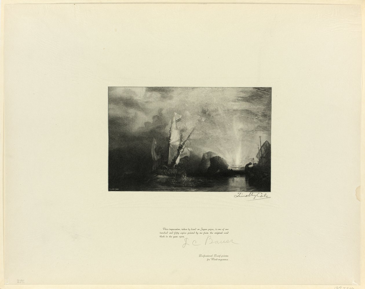 Ulysses hånar Polyphemus, från Old English Masters av Timothy Cole