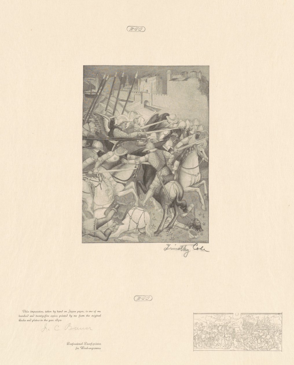 Slaget vid Saint Efesius av Timothy Cole after Spinello Aretino