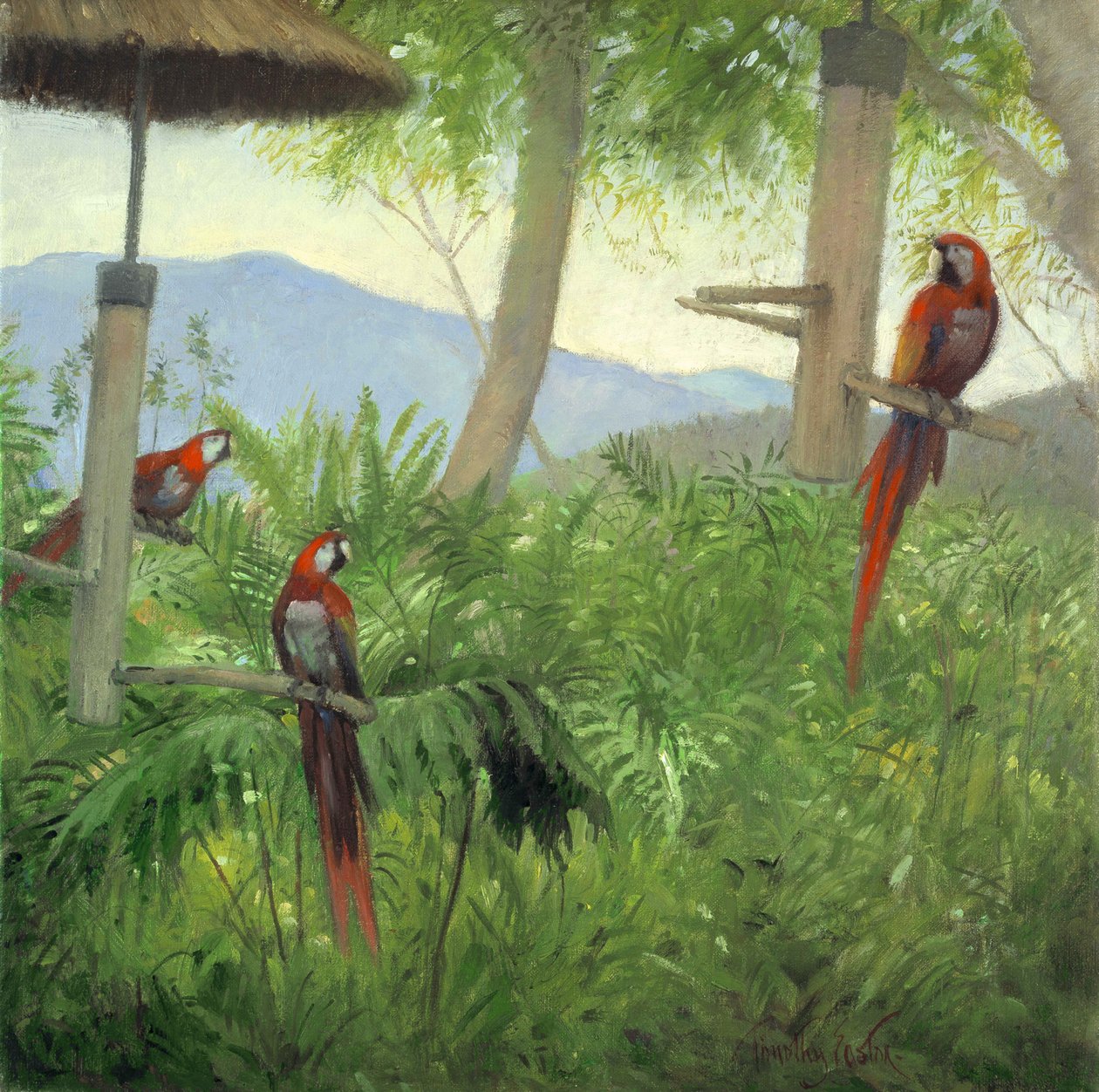 Mountain Birds, 2001 (olja på duk) av Timothy Easton