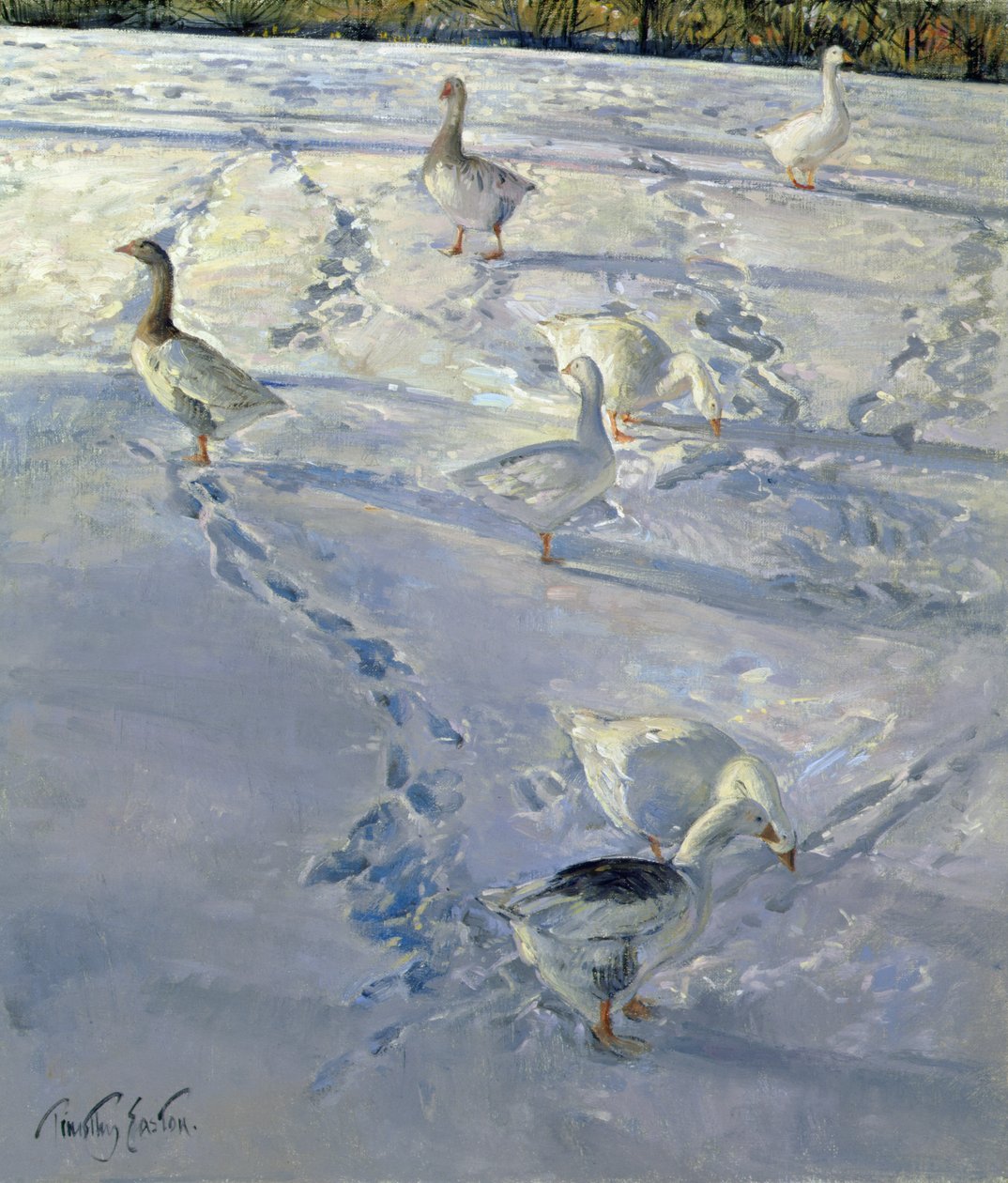 Skuggor och spårvägar (olja på duk) av Timothy Easton