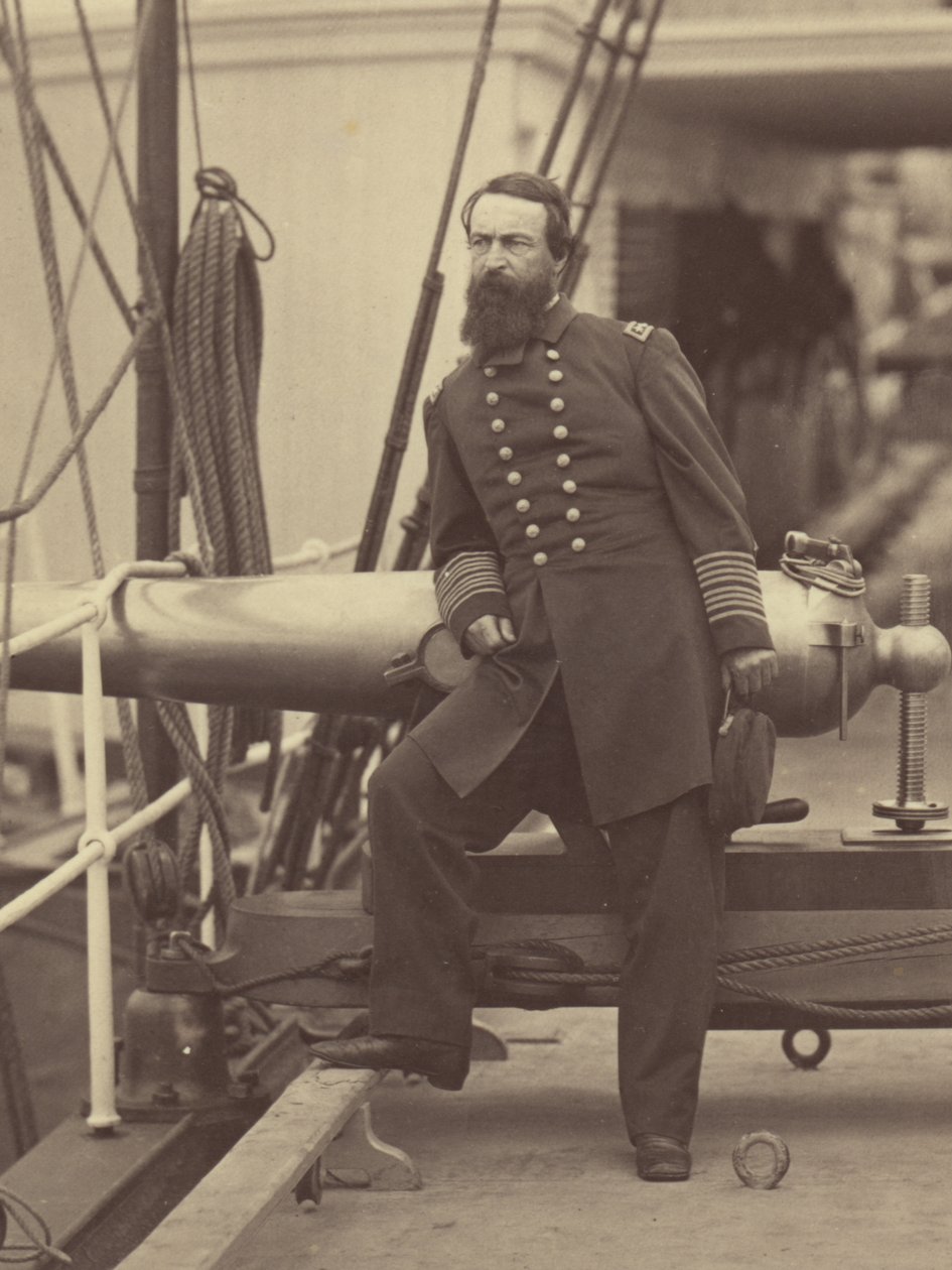 [Amiral David Dixon Porter på däck på sitt flaggskepp "Malver" efter segern vid Fort Fisher, North Carolina] av Timothy H. O