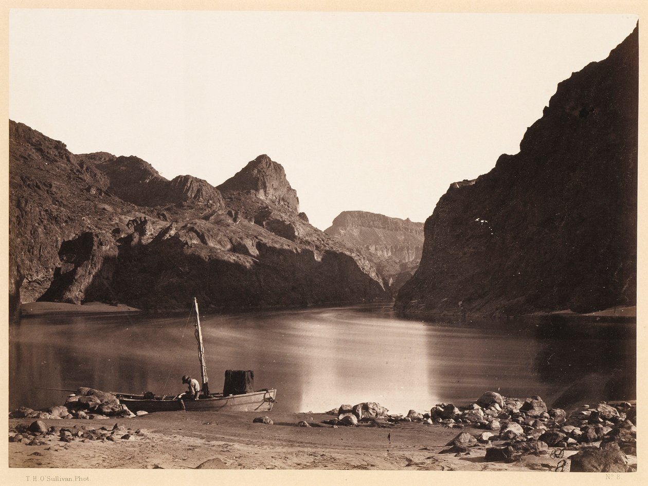 Black Cañon, Coloradofloden, från Camp 8, vy ovanför av Timothy H. O