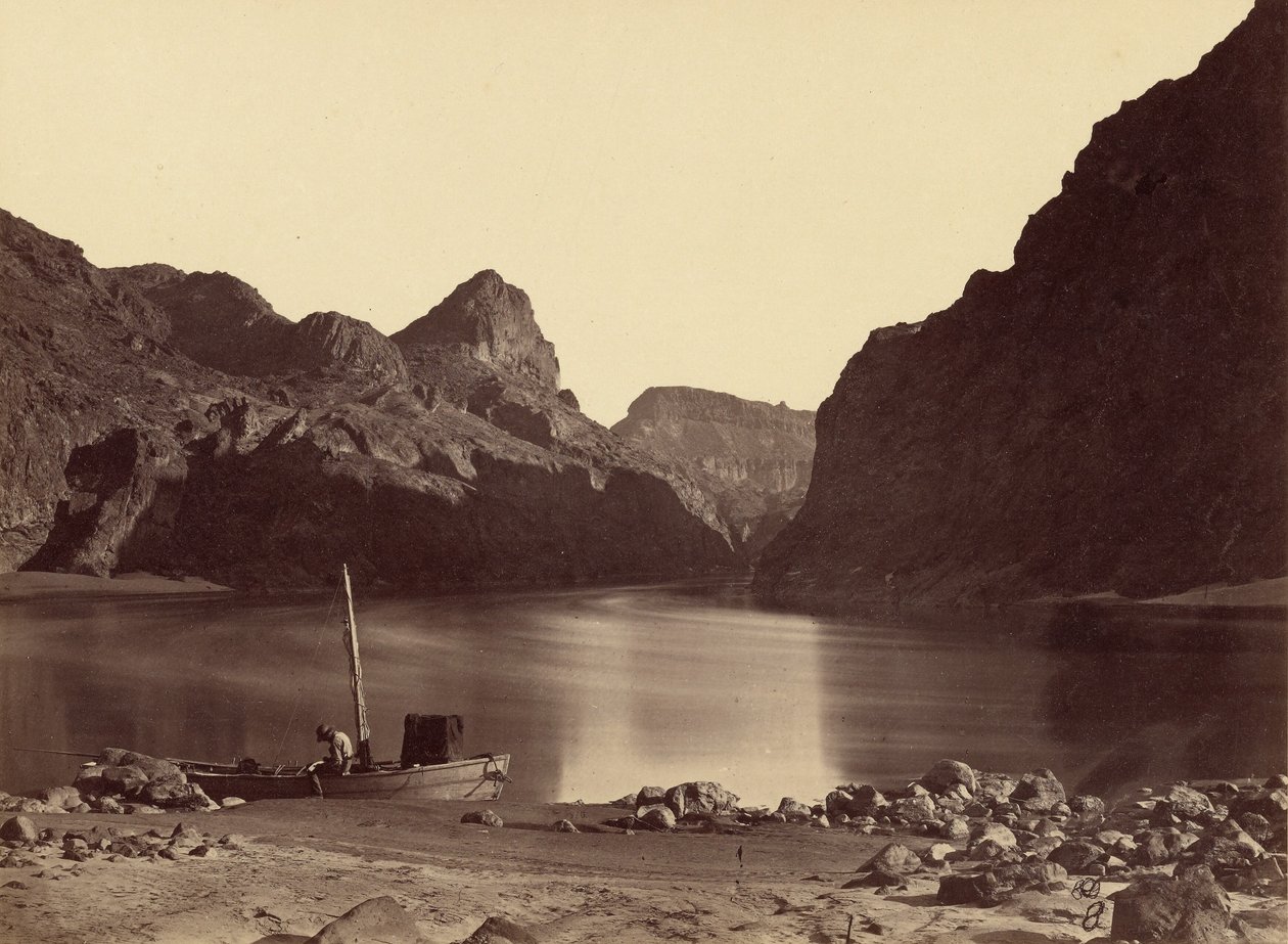 Black Cañon, Coloradofloden, från läger 8, blickar uppåt av Timothy H. OSullivan