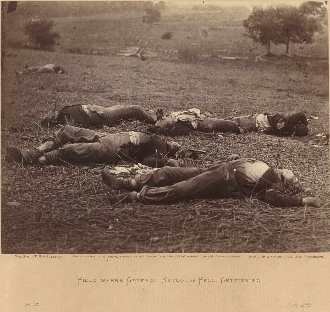 Fält där general Reynolds föll, Gettysburg, 5 juli 1863 av Timothy H. O