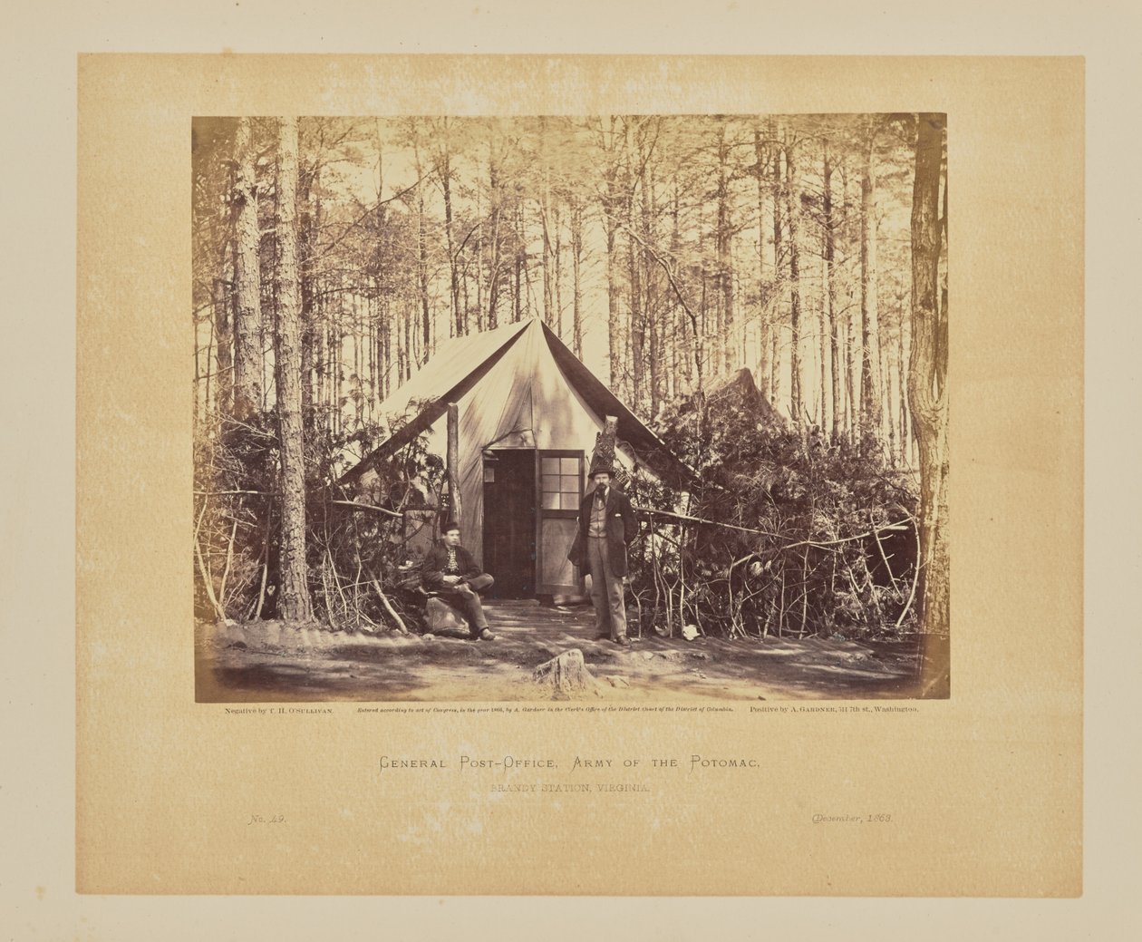 Generalpostkontoret, Potomacs armé, Brandy Station, Virginia av Timothy H. OSullivan