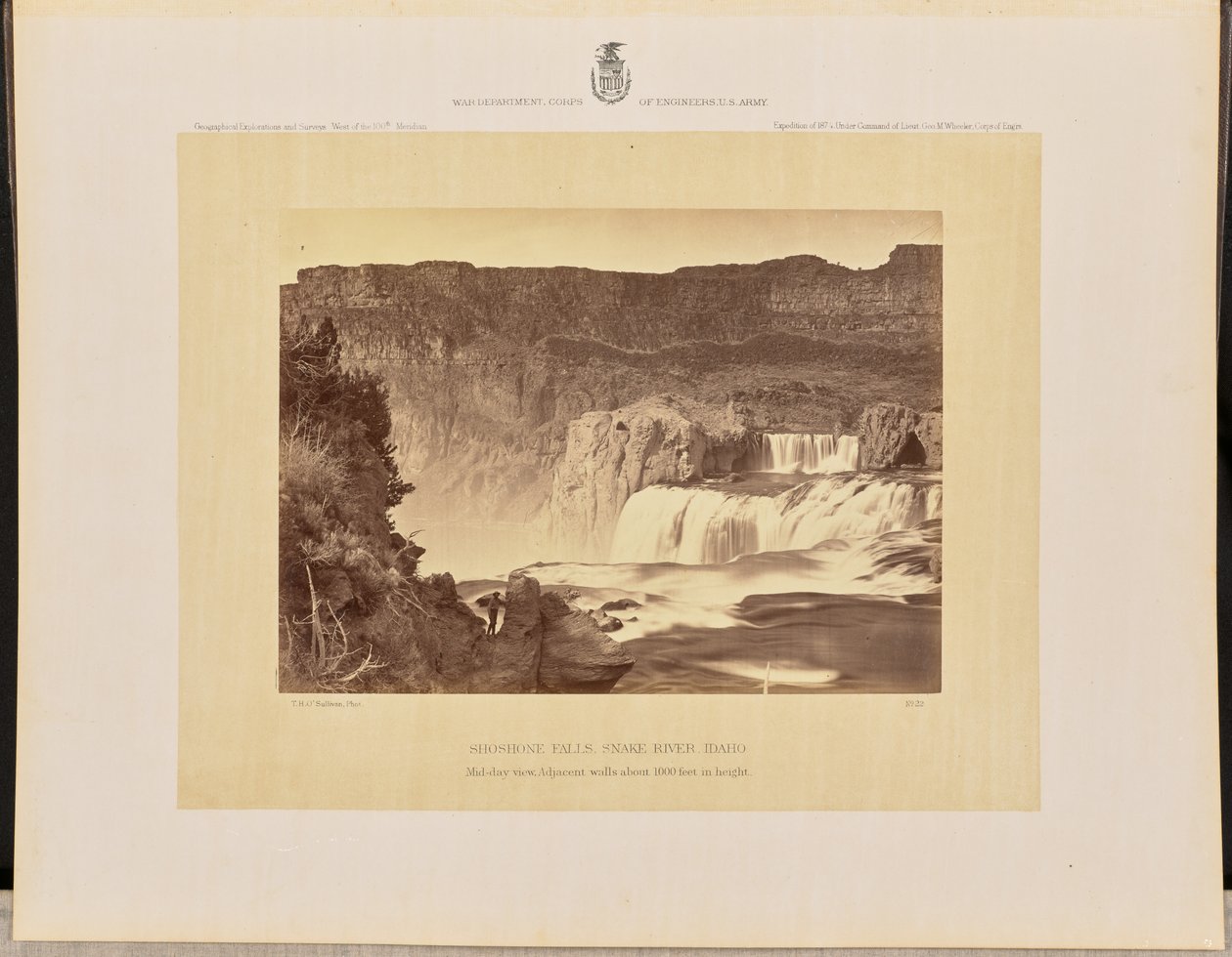 Shoshone Falls, Snake River, Idaho. Middagsvy, intilliggande väggar omkring 1000 fot höga av Timothy H. O