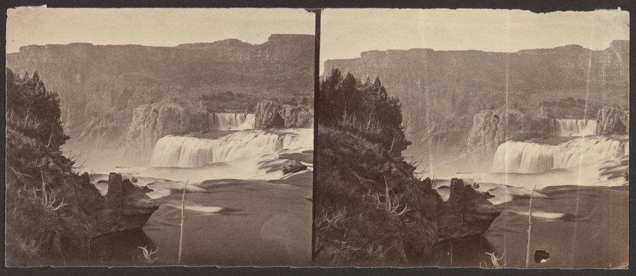 [Shosone Falls, Snake River, Idaho, vy vid middagstid, intilliggande klippväggar cirka 1 000 fot höga] av Timothy H. O