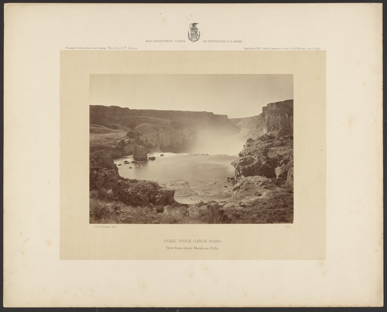 Snake River Cañon, Idaho, utsikt från ovanför Shoshone Falls av Timothy H. OSullivan