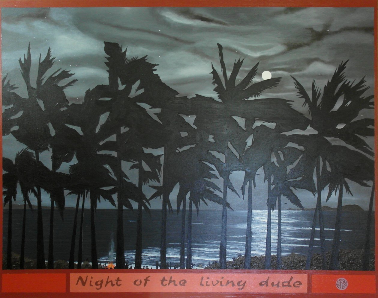 Night of the living dude, 2012, olja på duk av Timothy Nathan Joel