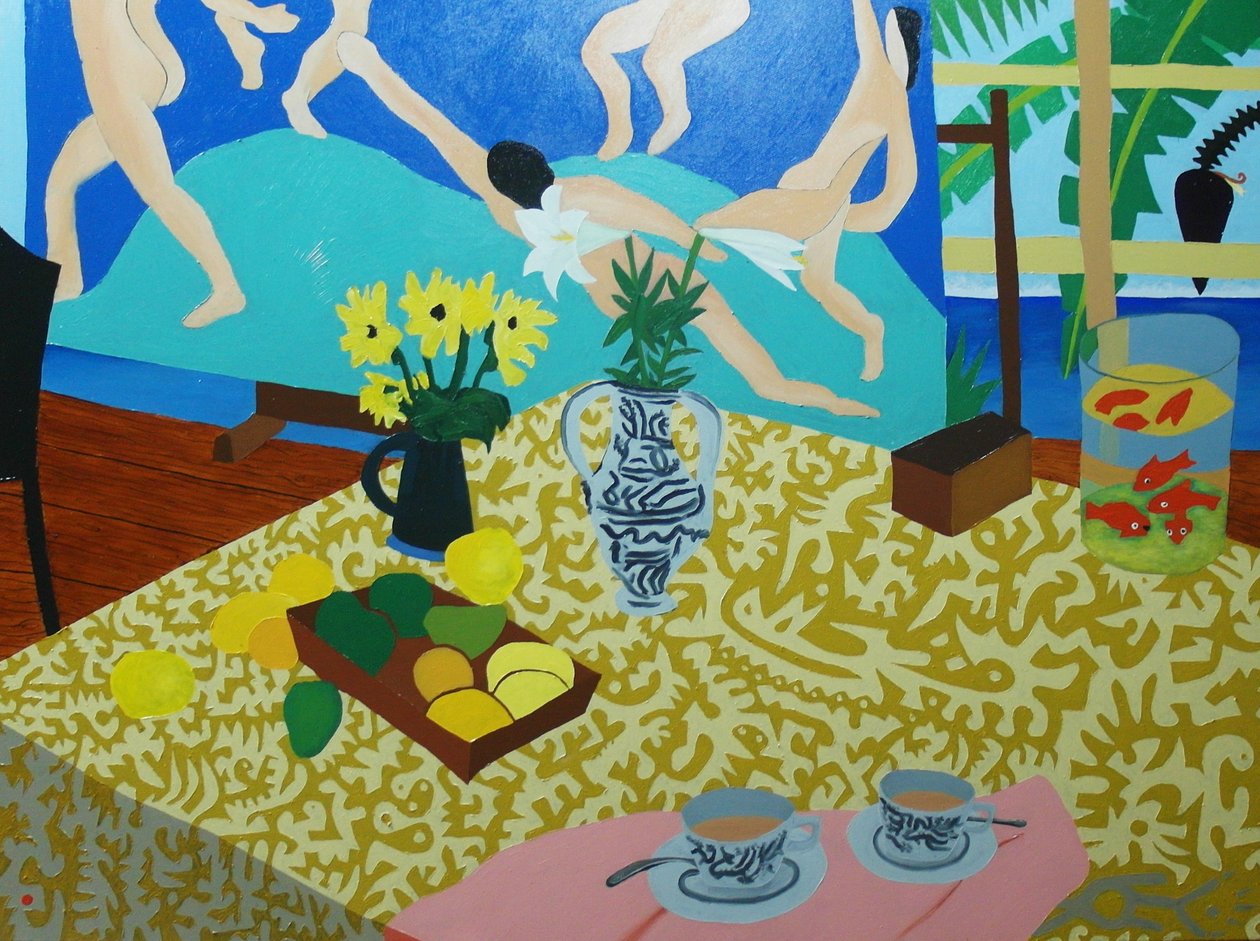 Te med Matisse, 2014, olja på duk av Timothy Nathan Joel