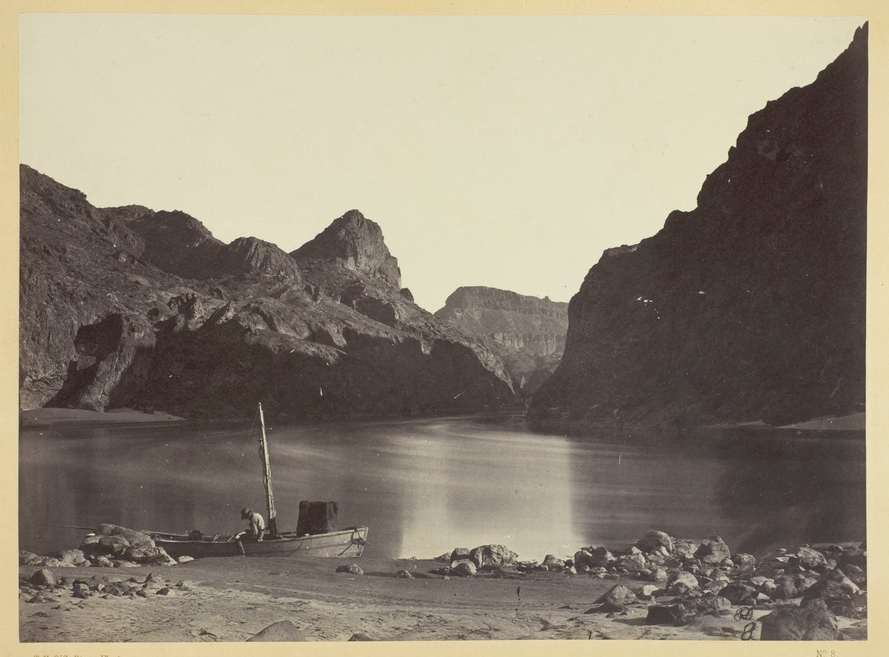 Black Cañon, Coloradofloden, från Camp 8, vy ovanför av Timothy O