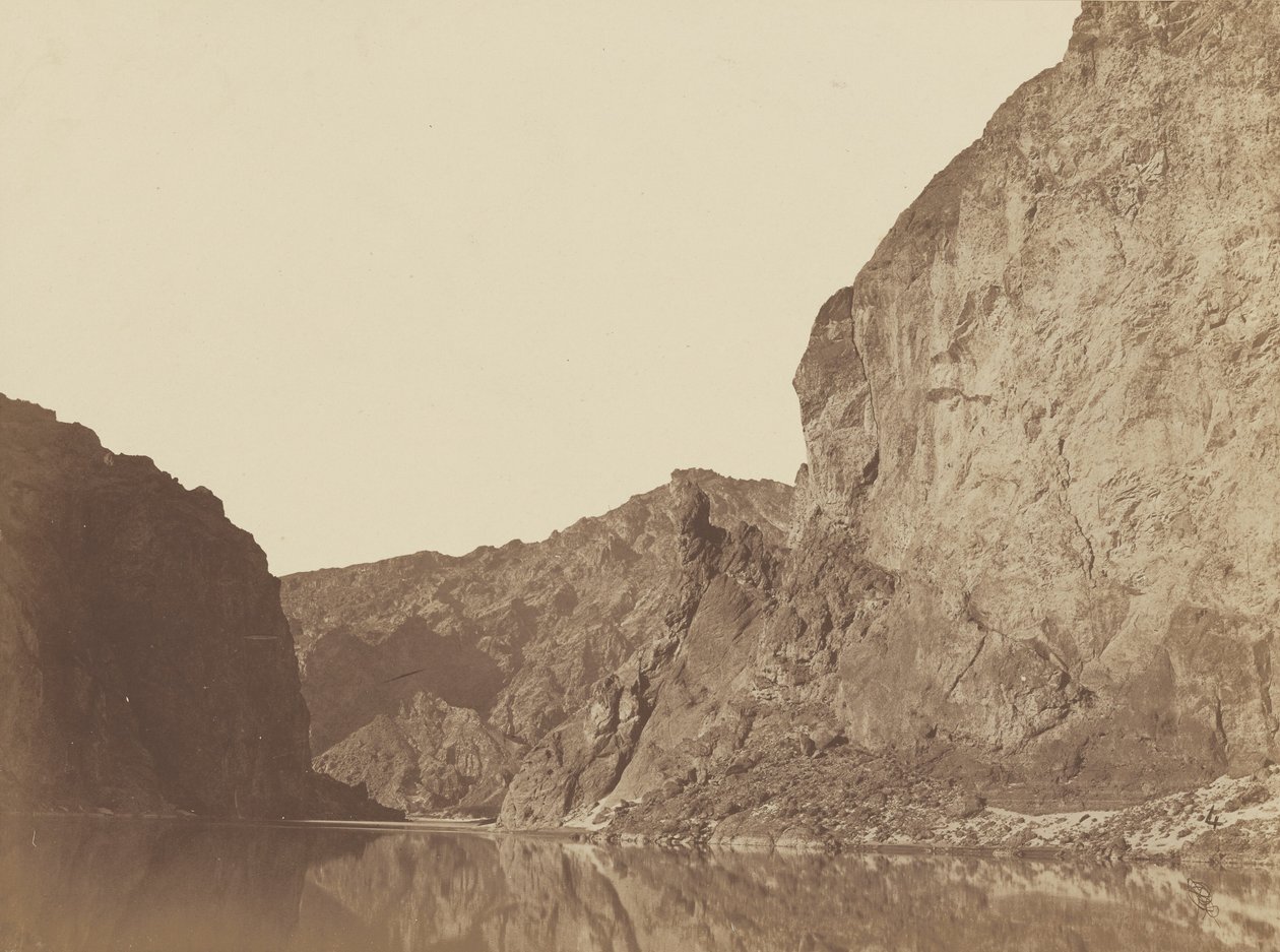 Black Canyon, Coloradofloden, nedifrån Big Horn Camp, #4,1871 (foto) av Timothy O