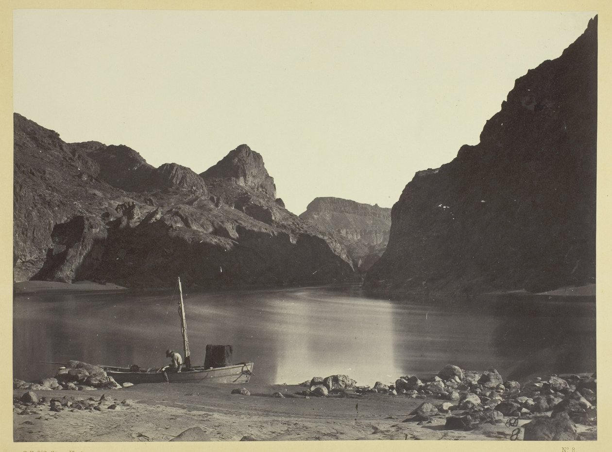 Black Cañon, Coloradofloden, från Camp 8, vy ovanför av Timothy O
