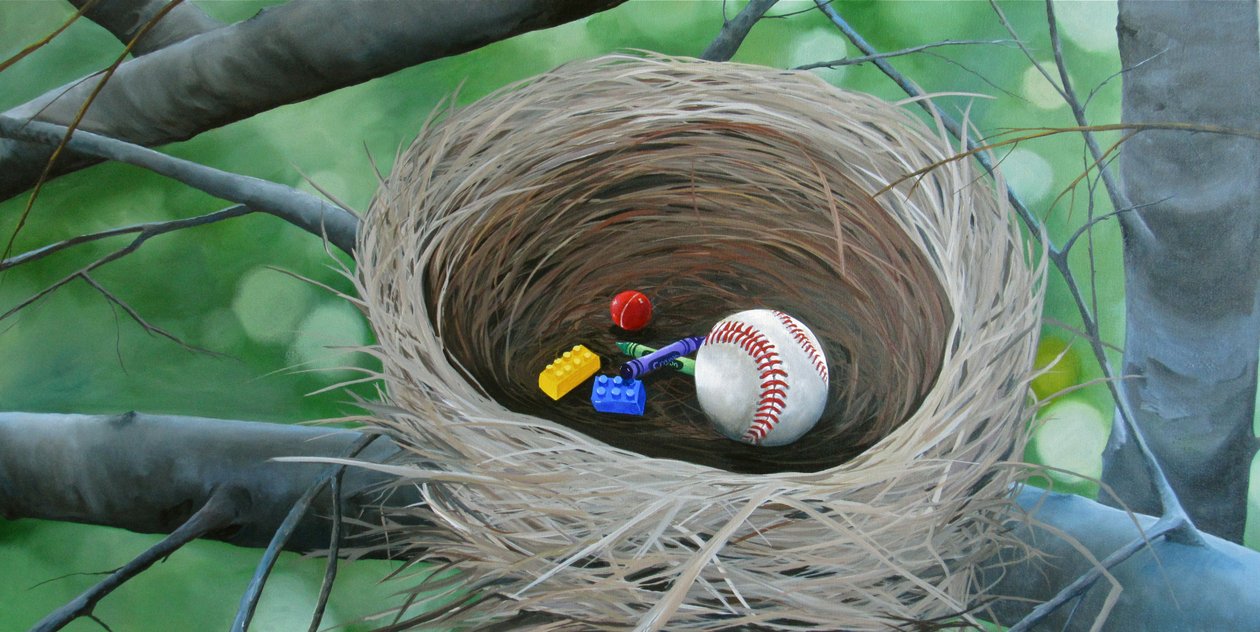 Nest, 2017 (akryl på duk) av Tina Palmer