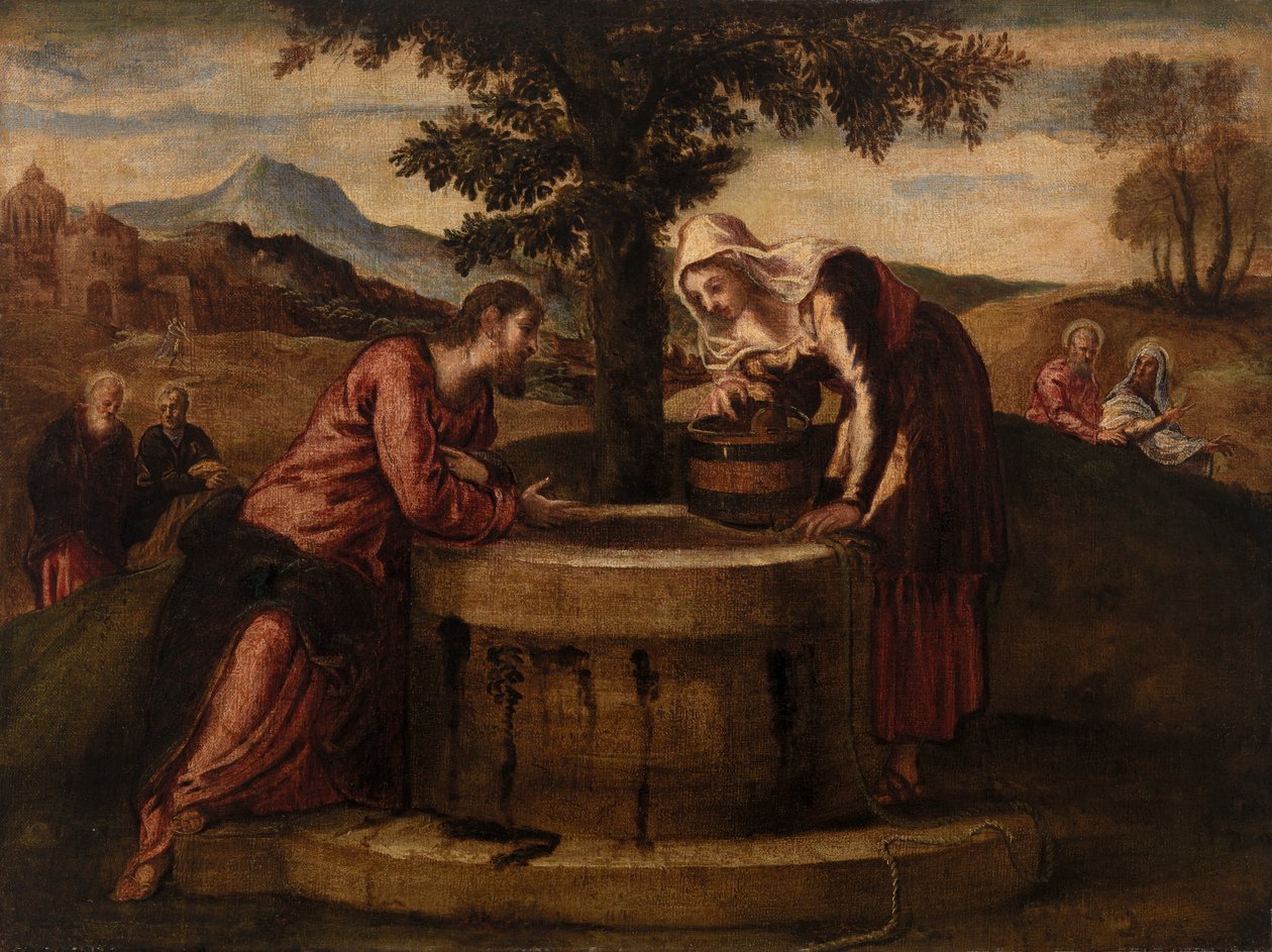 Kristus och Samariens kvinna av Tintoretto (Jacopo Robusti)