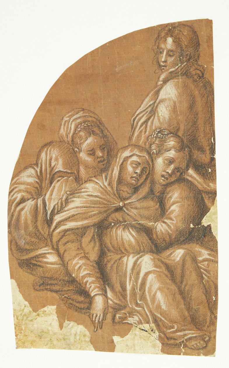 Del av en Pietà (vänster sida av en lunettekomposition) av Tintoretto