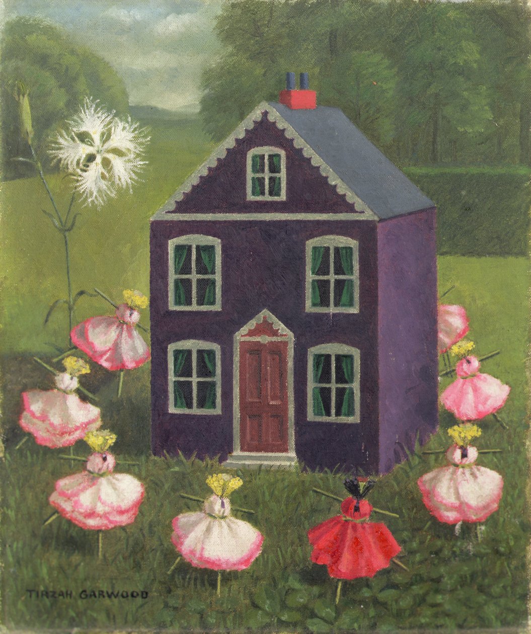 Suffragettes hus (olja på duk) av Tirzah Ravilious