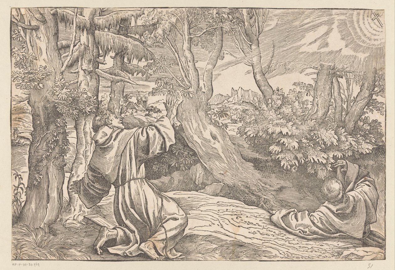 Saint Francis får stigmata av Titiaan