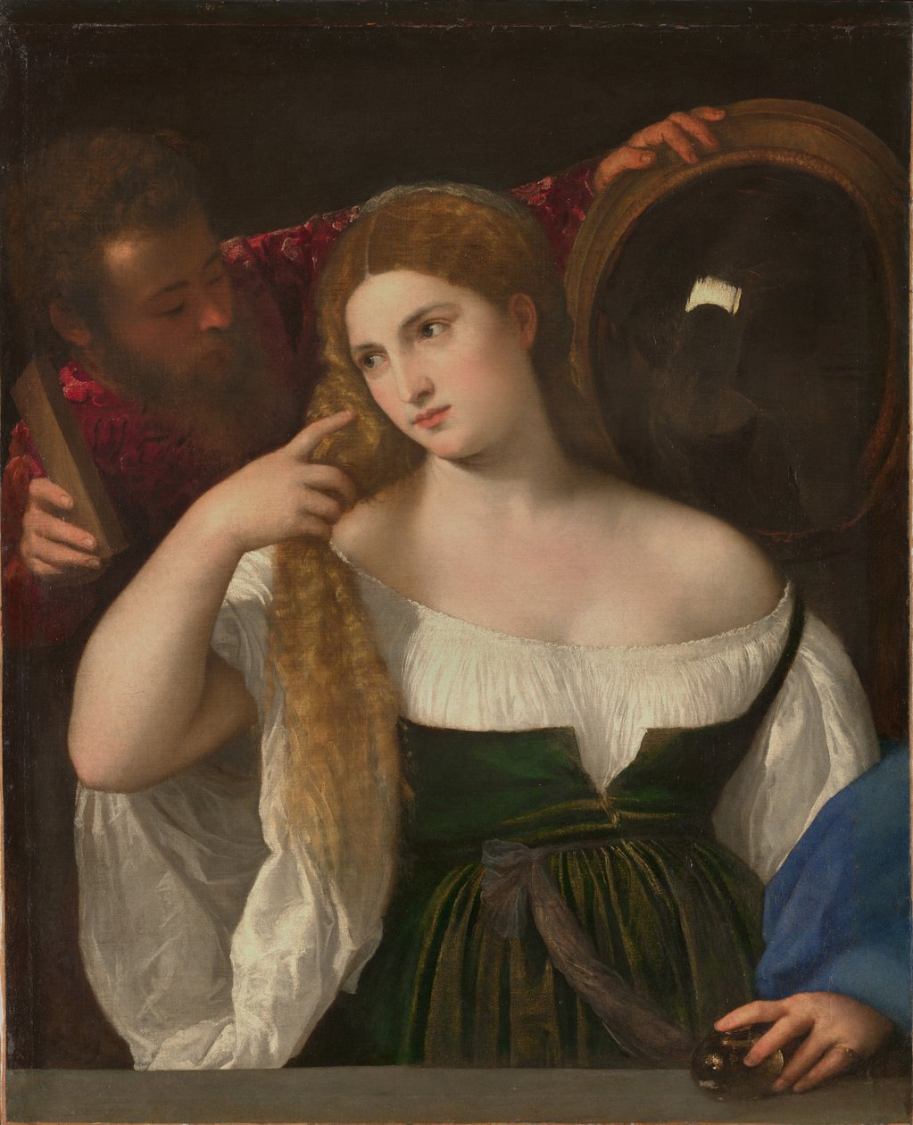 Junge Frau bei der Toilette   av Tiziano Vecelli