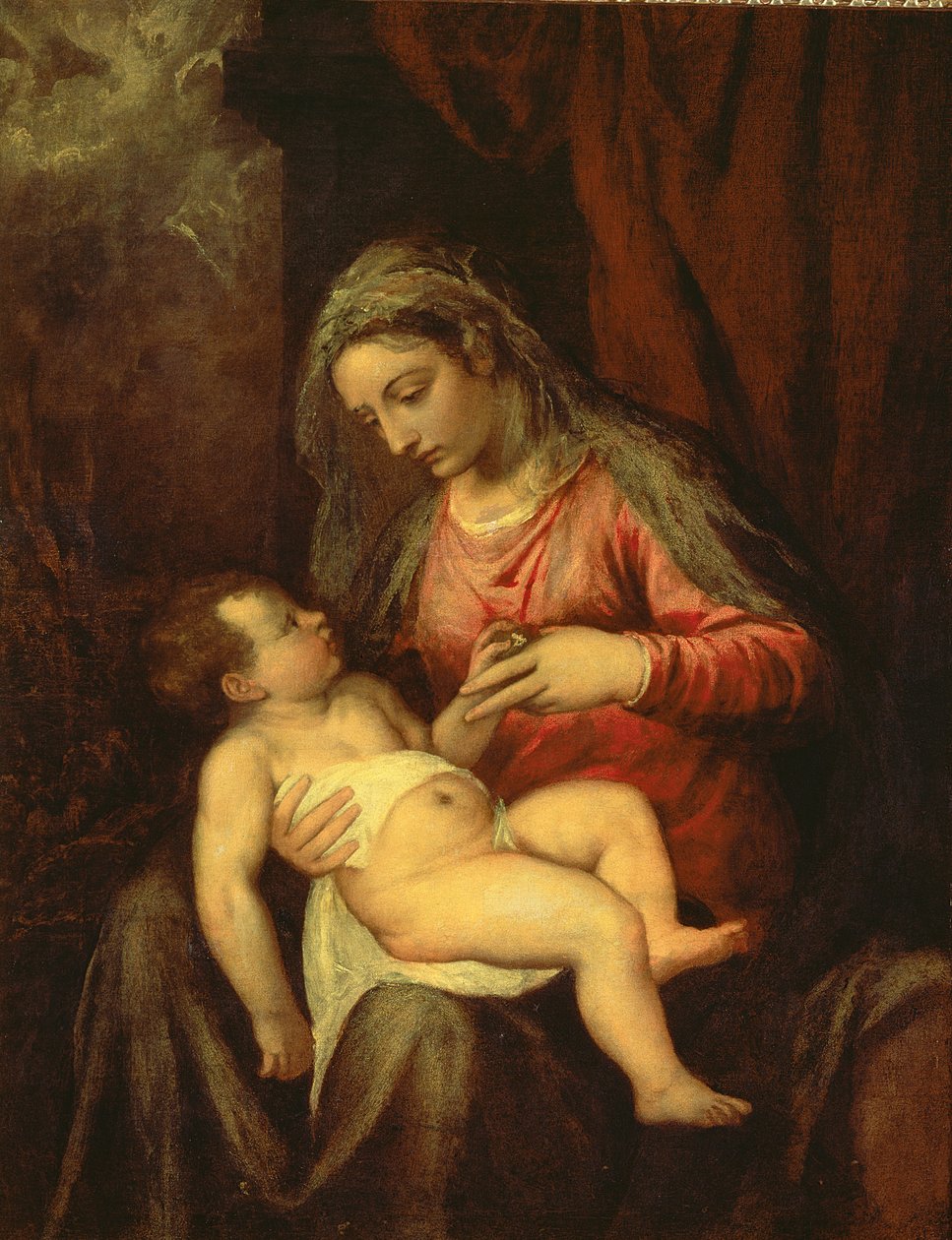 Madonna och barn av Tiziano Vecelli