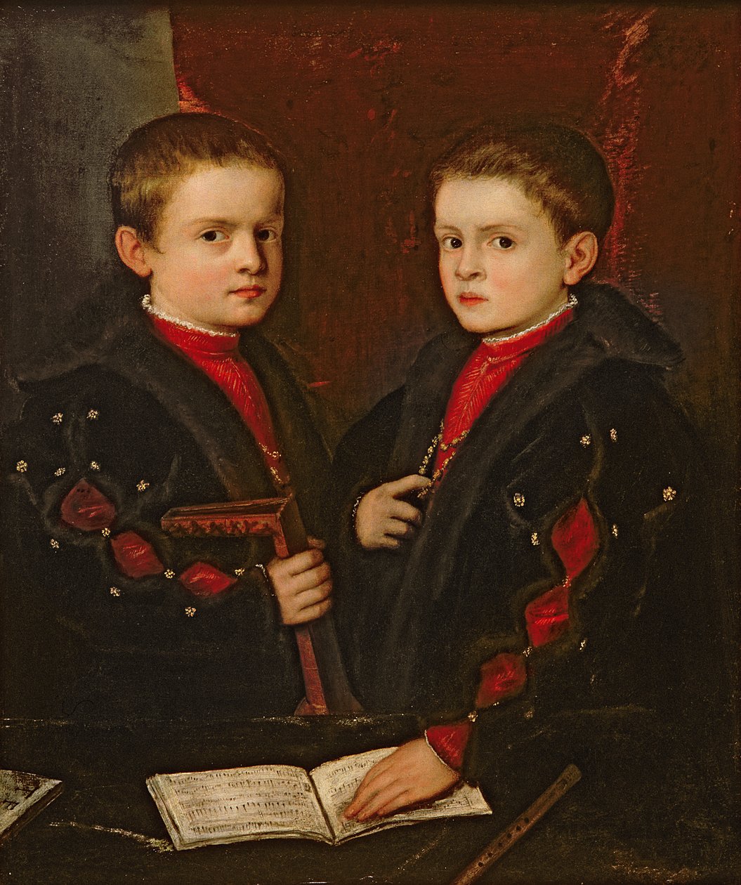 Porträtt av Gerolamo Melchiorre (f.1536) och hans bror Francesco Santo da Pesaro (f.1537), ca.1544 av Tiziano Vecelli