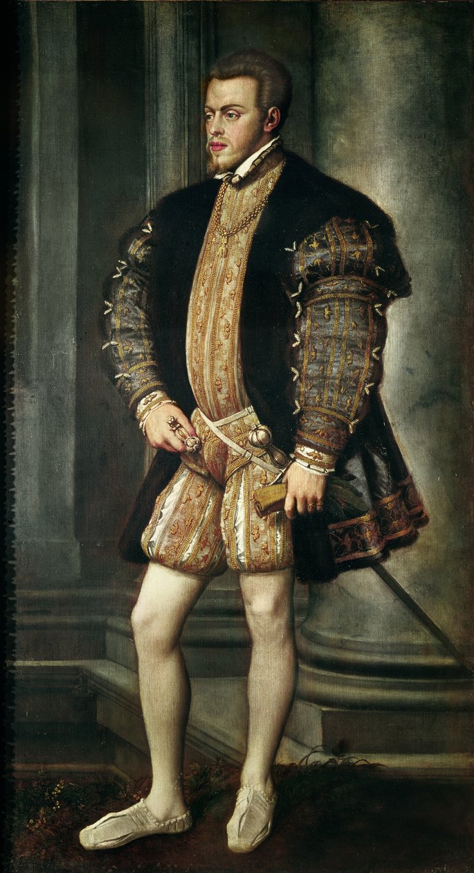 Porträtt av Filip II av Spanien, ca 1550 av Tiziano Vecelli