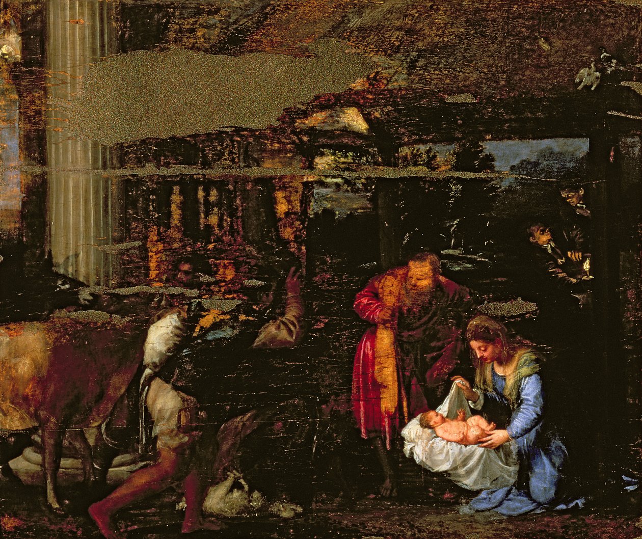 Tillbedjan av herdarna av Tiziano Vecelli