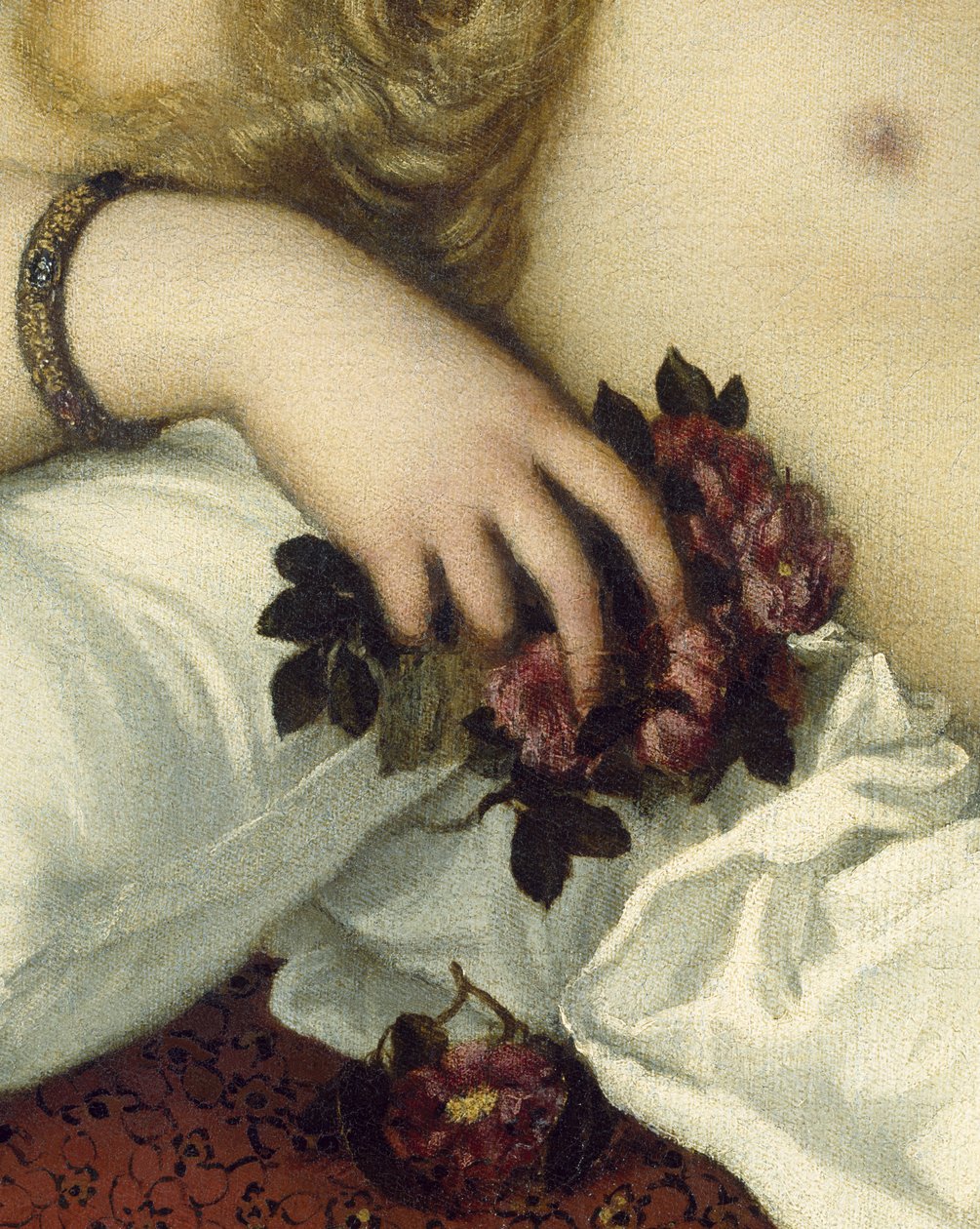 Venus från Urbino, före 1538 olja på duk detalj av 291644 av Tiziano Vecelli