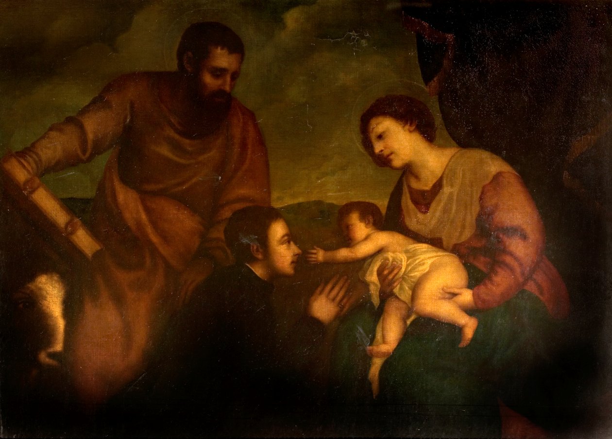 Madonna och barn med St Mark av Tiziano Vecelli