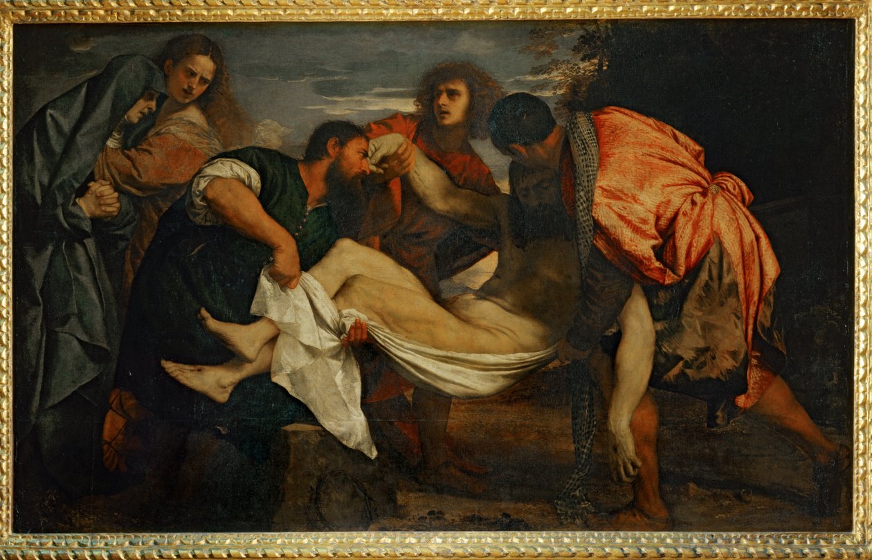 Le Transport du Christ au tombeau - Kristi gravläggning ... av Titian (c.1488 1576)