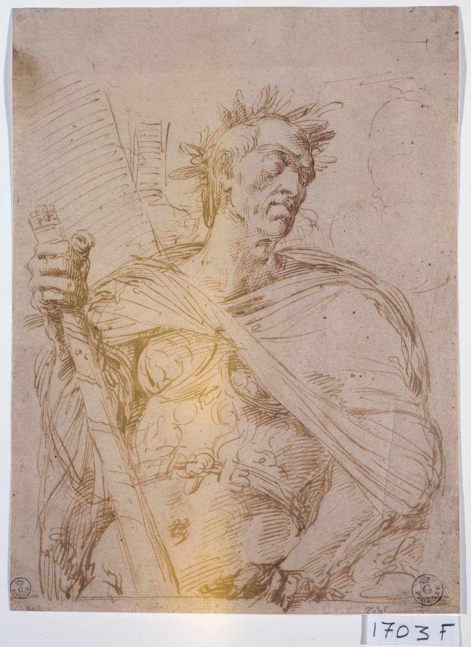Romersk kejsare (penna och bläck på papper) av Titian (c.1488 1576)