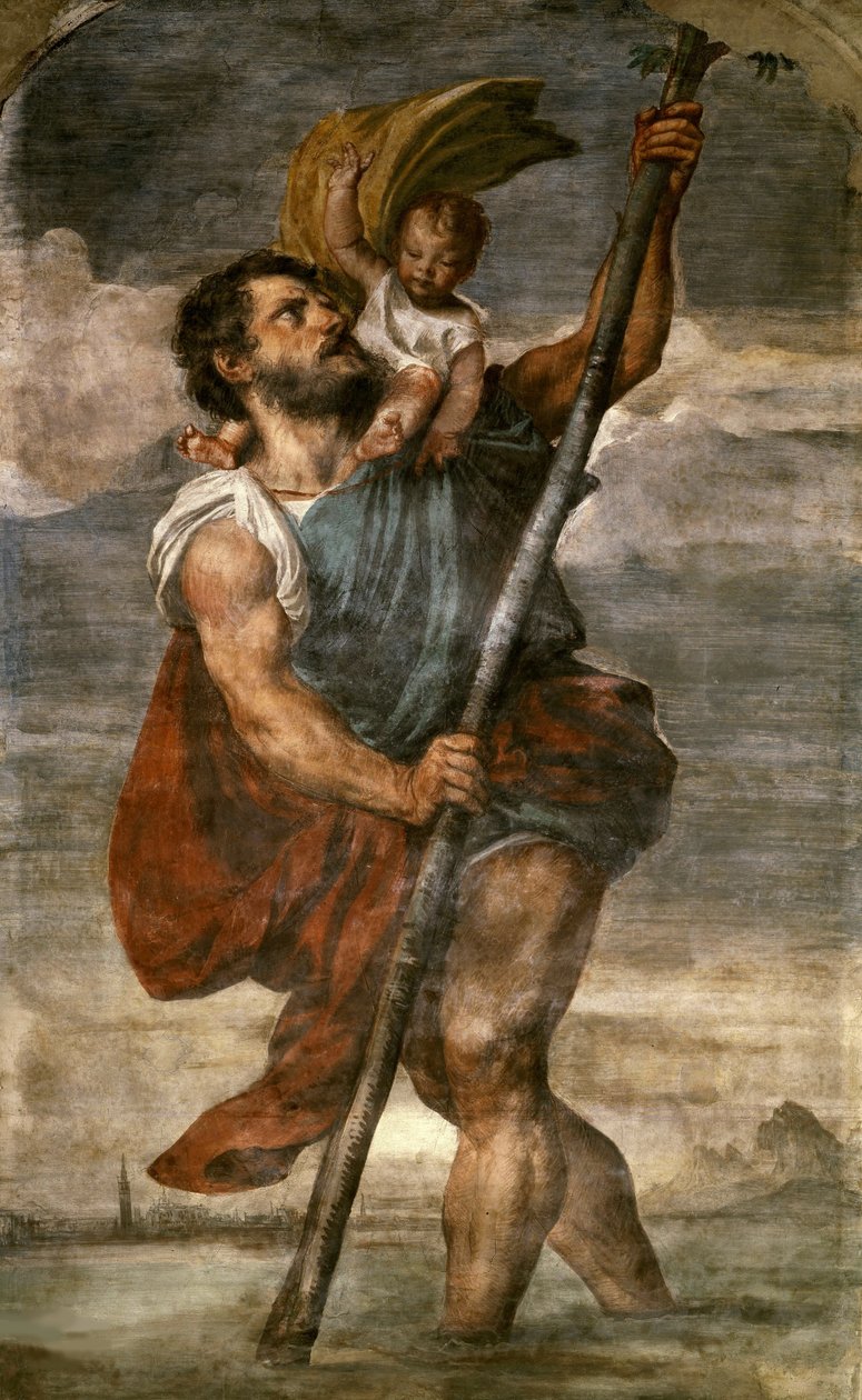 Sankt Christopher av Titian (c.1488 1576)