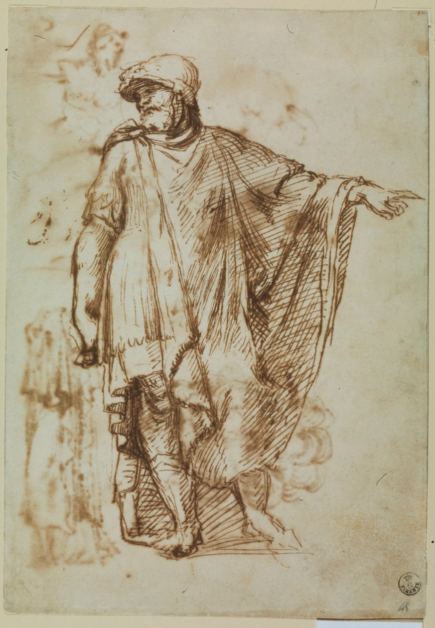 Soldat med spiselkrans (penna  bläck på papper) av Titian (c.1488 1576)